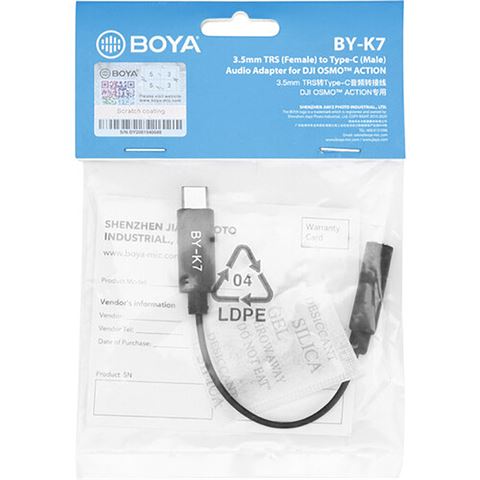 Boya Universal Adapter BY-K7 3,5mm TRS zu USB-C für DJI Osmo Action – Bild 2